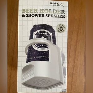 Shower beer holder and speaker